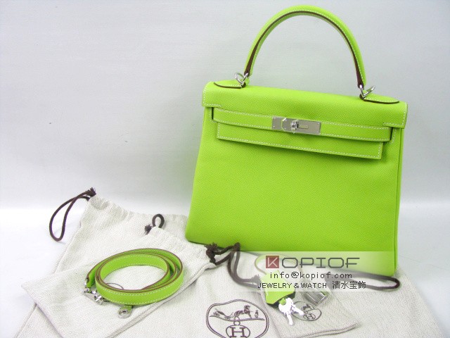 エルメス ケリー スーパーコピー28内縫い ブォーエプソン-キウイ(シルバー金具) her321